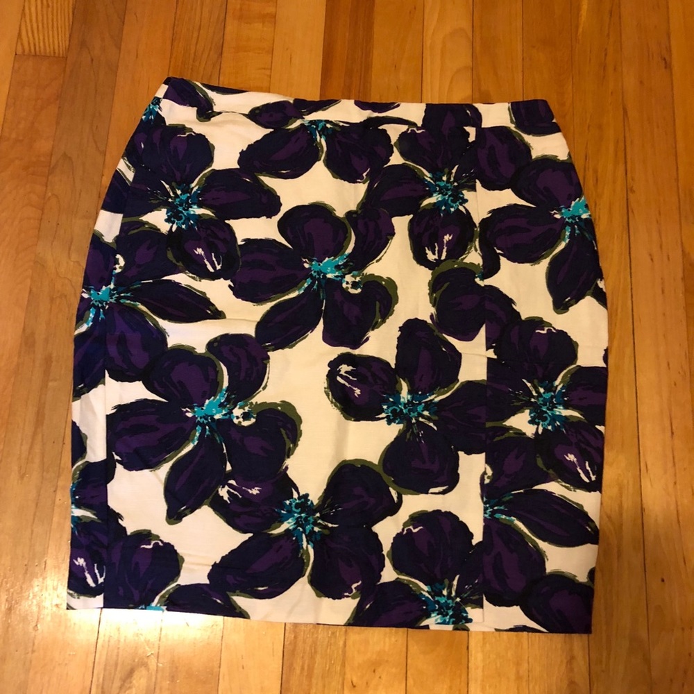 Loft Floral Pencil Skirt